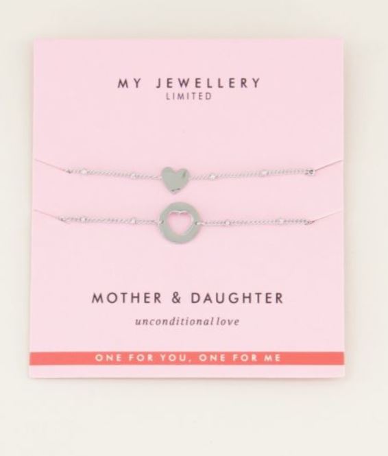 armband mother and daughter - zilver